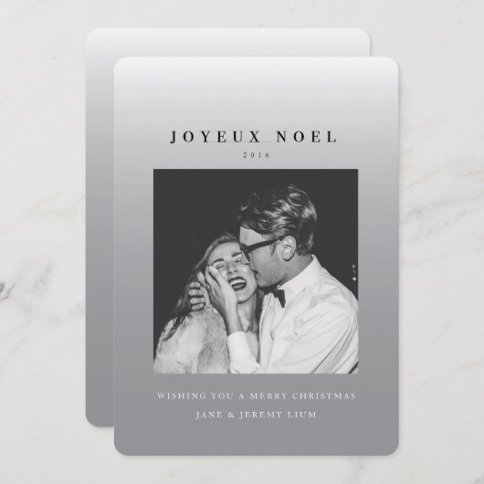 Joyeux Noelクリスマスフォトグラデーションカード シーズンカード (正面/裏面)