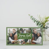 Joyeux Noelクリスマスブラシスクリプトシンプル4写真 シーズンカード (スタンド正面)