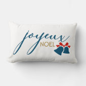 Joyeux Noelクリスマスホリデーズスクリプトベル ランバークッション (正面)