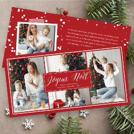 Joyeux Noelシンプルスクリプモダント4 Photo Christmas シーズンカード