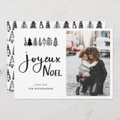 Joyeux Noelスクリプトカジュアルクリスマスフォト シーズンカード (正面/裏面)