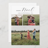 Joyeux Noelタイポグラフィミニマルクリスマスフォト シーズンカード (正面/裏面)