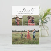 Joyeux Noelタイポグラフィミニマルクリスマスフォト シーズンカード (スタンド正面)