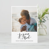 Joyeux Noelミニマルなスクリプトファミリー写真 シーズンカード (スタンド正面)