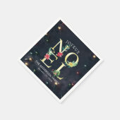 Joyeux Noelメリークリスマスハッピーニューイヤーズ スタンダードカクテルナプキン (角)