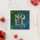 Joyeux Noelメリークリスマスハッピーニューイヤーズ スタンダードカクテルナプキン (インサイチュ)