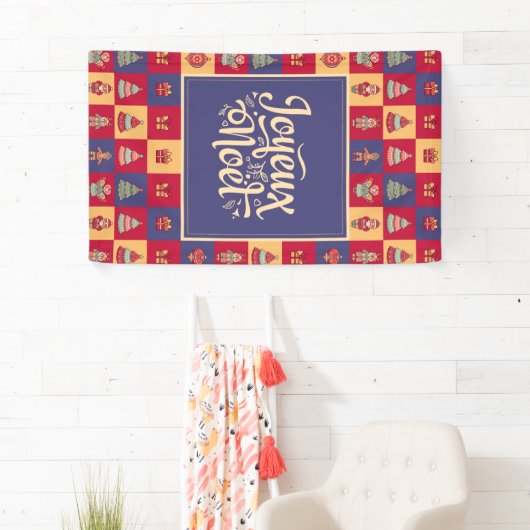 Joyeux Noelメリーフランスのクリスマスの壁挨拶 横断幕 (インサイチュ)