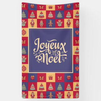 Joyeux Noelメリーフランスのクリスマスの壁挨拶 横断幕