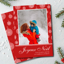 Joyeux Noelレッドクリスマスデコレーションフォトホリデー