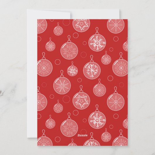 Joyeux Noelレッドクリスマスデコレーションフォトホリデー シーズンカード (裏面)