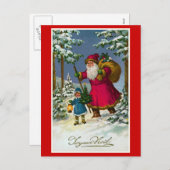 Joyeux Noelヴィンテージフランスの・クリスマス シーズンポストカード (正面/裏面)