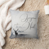 Joyeux Noel冬のシーン巨大な鹿 クッション (ブランケット)