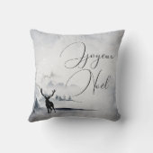 Joyeux Noel冬のシーン巨大な鹿 クッション (裏面)