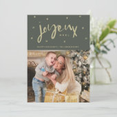 Joyeux Noel家族の写真クリスマス シーズンカード (スタンド正面)