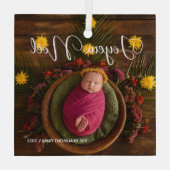 Joyeux Noel家族フランスの写真クリスマスプレゼント ガラスオーナメント (裏面)