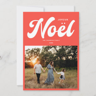 Joyeux Noel明るい写真デザイン赤 シーズンカード