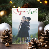 Joyeux Noel赤い緑のスクリプトファミリーフランスの写真 シーズンカード