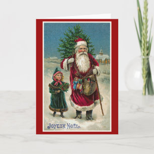 "Joyeux Noel"のヴィンテージのフランス人のクリスマス シーズンカード
