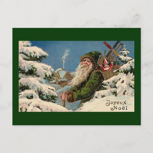 "Joyeux Noel"のヴィンテージの郵便はがき シーズンポストカード (正面)