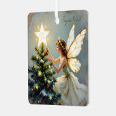 Joyeux Noël | オーダーメイドの妖精のクリスマス メタルオーナメント (正面左)
