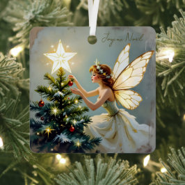 Joyeux Noël | オーダーメイドの妖精のクリスマス メタルオーナメント