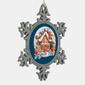 Joyeux Noël スノーフレークピューターオーナメント (左)