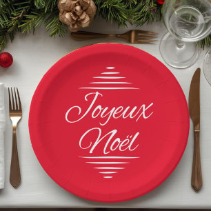 Joyeux Noel - フランス語のクリスマスの挨拶 ペーパープレート