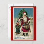 "Joyeux Noel"ヴィンテージフランスの・クリスマス シーズンポストカード (正面/裏面)