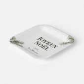 Joyeux Noel - 上品なモミの木の枝 ペーパープレート (傾斜あり)