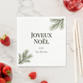 Joyeux Noel - 優雅なモミの木の枝 スタンダードランチョンナプキン (インサイチュ)