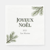 Joyeux Noel - 優雅なモミの木の枝 スタンダードランチョンナプキン (正面)