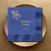 Joyeux Noel - 優雅なモミの木の枝 箔ナプキン