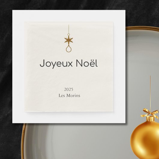 Joyeux Noel - 優雅なモミの枝 スタンダードランチョンナプキン