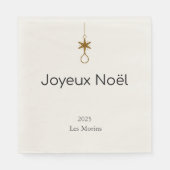 Joyeux Noel - 優雅なモミの枝 スタンダードランチョンナプキン (正面)