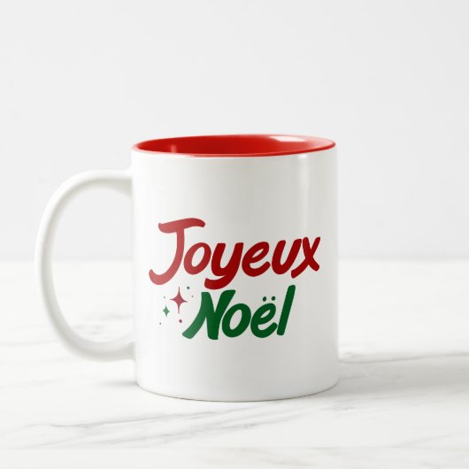 Joyeux Noël 手描き文字入り ツートーンマグカップ (左)