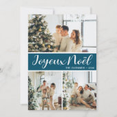 Joyeux Noel 4枚の写真フラットホリデーカード シーズンカード (正面)
