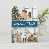 Joyeux Noel 4枚の写真フラットホリデーカード シーズンカード (スタンド正面)