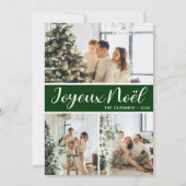 Joyeux Noel 4枚の写真フラットホリデーカード シーズンカード (正面)