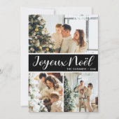 Joyeux Noel 4枚の写真フラットホリデーカード シーズンカード (正面)