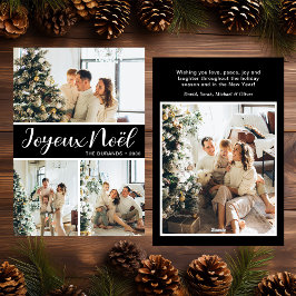 Joyeux Noel 4枚の写真フラットホリデーカード シーズンカード