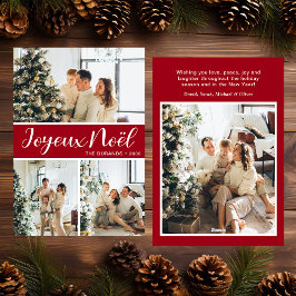 Joyeux Noel 4枚の写真フラットホリデーカード シーズンカード