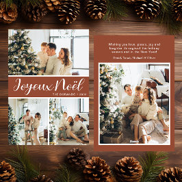 Joyeux Noel 4枚の写真フラットホリデーカード シーズンカード