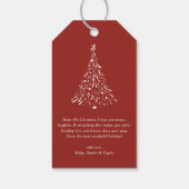 Joyeux Noël and Bonne Année Calligraphy Red ギフトタグ (裏面)