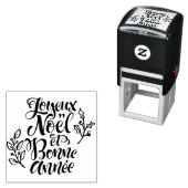 Joyeux Noël and Bonne Année Modern Calligraphy セルフインキングスタンプ (インサイチュ)