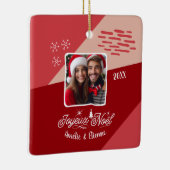 Joyeux Noel Avec写真クリスマスフランスののカスタム写真 セラミックオーナメント (右)