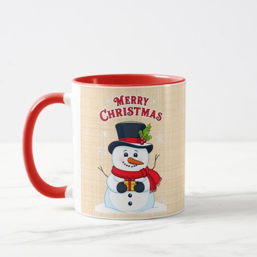 Joyeux Noël avec un Bonhomme de Neige Magique マグカップ (左)
