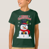 Joyeux Noël avec un Bonhomme de Neige Magique Tシャツ (正面)