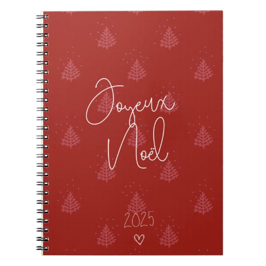 Joyeux  Noël  bordeaux 2025 ノートブック (正面)