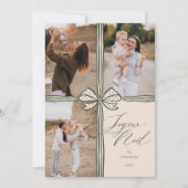 Joyeux Noel Bow現エレガント在フォトコラージュ シーズンカード (正面)