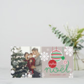 Joyeux Noel Chevronクリスマスデコールモダン写真 シーズンカード (スタンド正面)